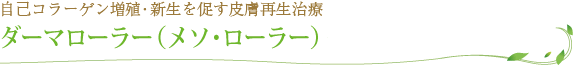 ダーマローラー(メソ・ローラー) 〜コラーゲン増殖(新生)療法〜