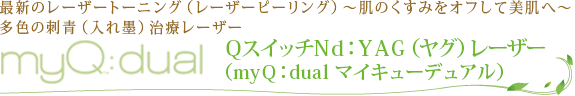 QスイッチNd:YAG(ヤグ)レーザー(myQ:dual マイキューデュアル)